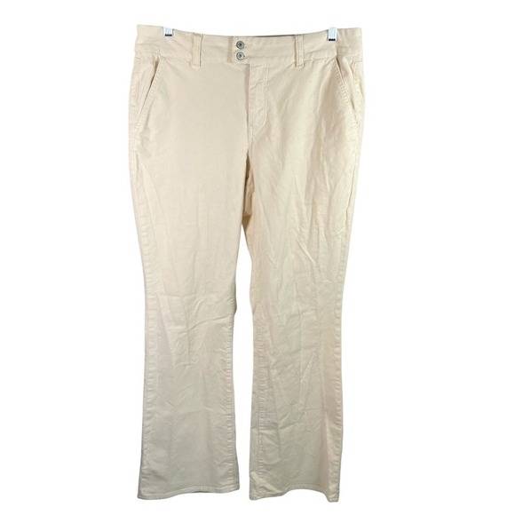 American Eagle Curvy High-Rise Kick Boot Corduroy Pants Women's 16 Long Cream - Picture 1 of 15